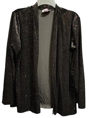 Vintage Graff Petite Size Small Black with Multicolor Sparkles Cardigan